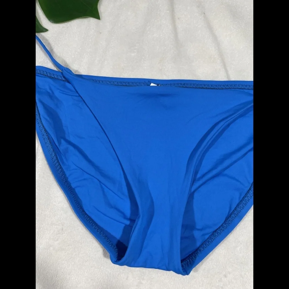 NEW $38 Becca Color Code Side Tie Bikini Bottoms in Blue‎ [SZ Medium ]